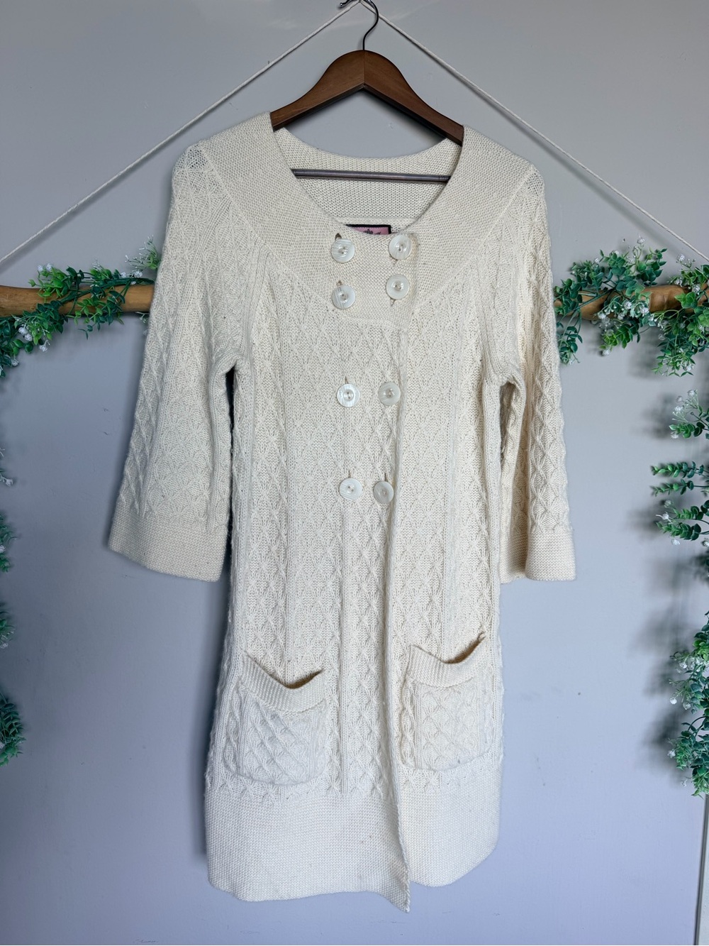Juicy Couture Wool Cashmere Knit Cardigan Coat | size M